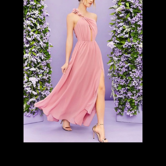Pink One shoulder Dress - Picture 2 of 4